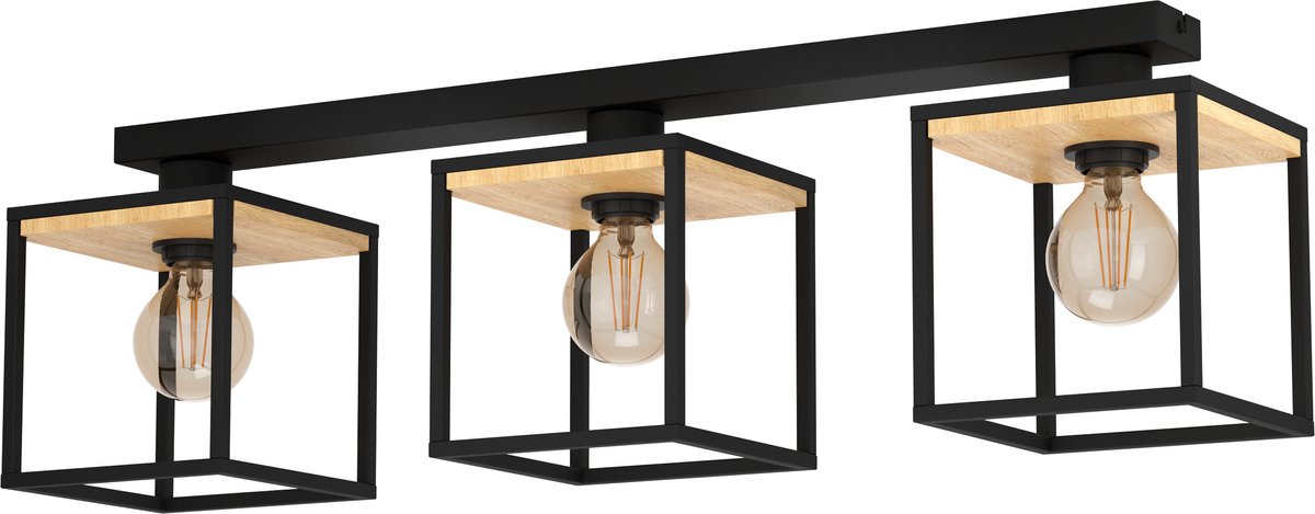 Libertad Plafón (40 W, L x An x Al: 24 x 86 x 18 cm, Negro/Marrón, E27)