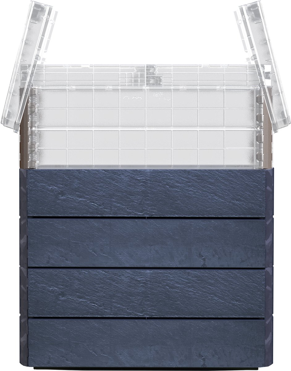 Huerto Ergo Quadro Turbo Plus M Stone - Set (80 x 60 x 85 cm, Plástico, Antracita)
