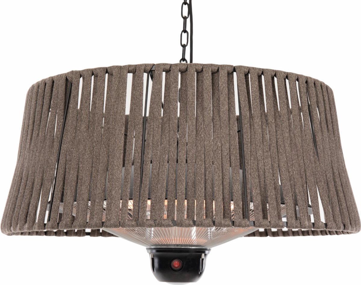 Calefactor halógeno colgante Corda (Diámetro: 60 cm, 1.800 W, Marrón)