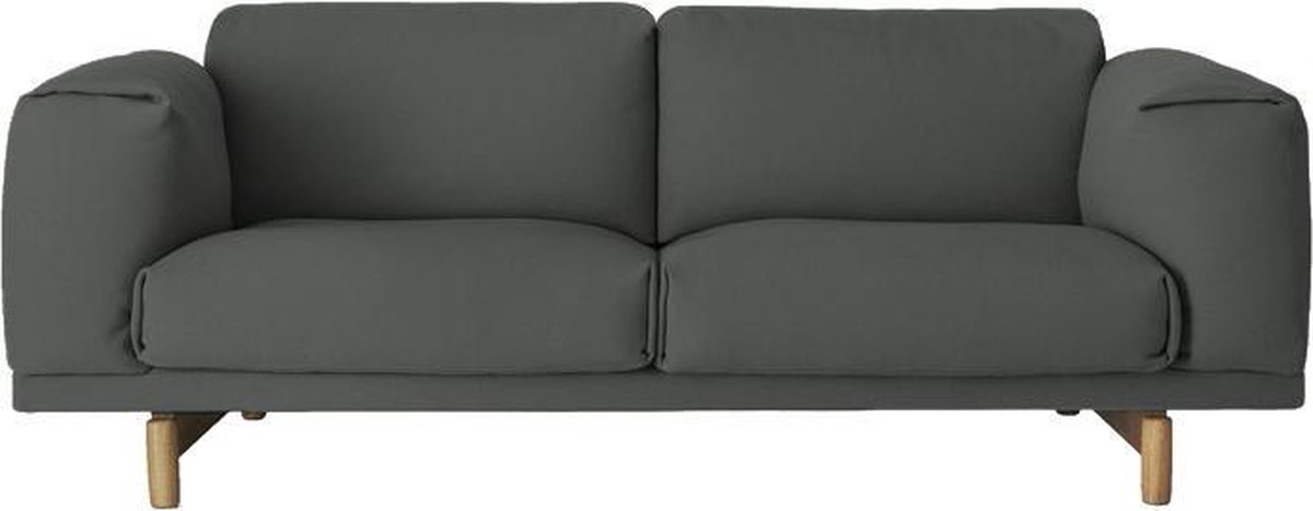 Muuto Sofá Rest 2 plazas-remix 163 grey-patas de roble