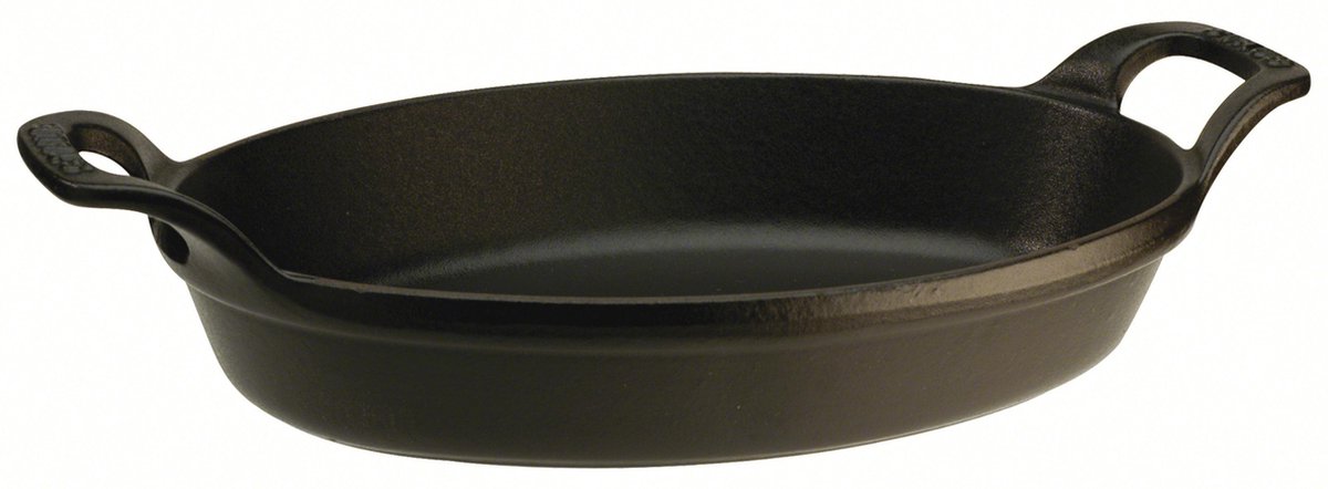STAUB Plat à four ovale en fonte Staub 21 cm Noir