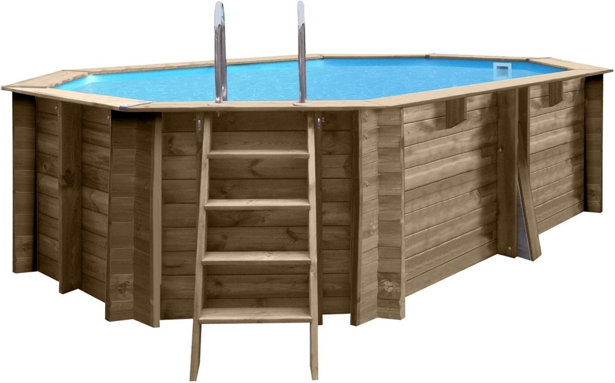 Piscina de madera nada 2 (L x An x Al: 436 x 336 x 117 cm, 10.900 l, Marrón)