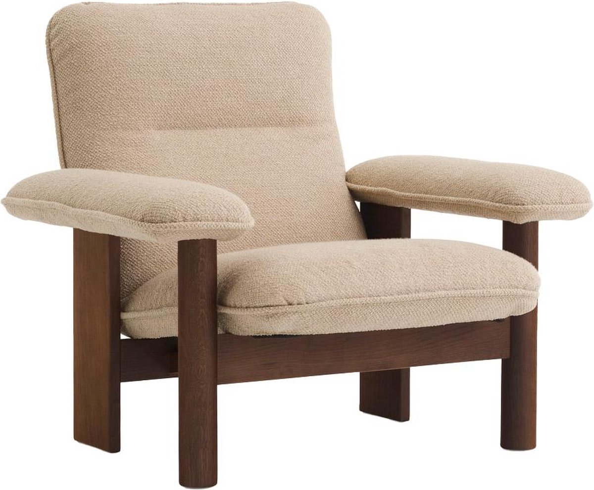 Audo Copenhagen Poltrona Brasilia Dark oak-Bouclé 02 beige