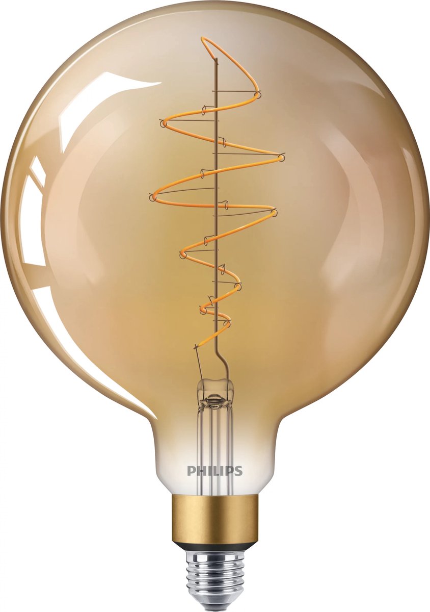 Bombilla LED Vintage Gold (E27, Intensidad regulable, Ámbar, 470 lm, 7 W, Redonda)