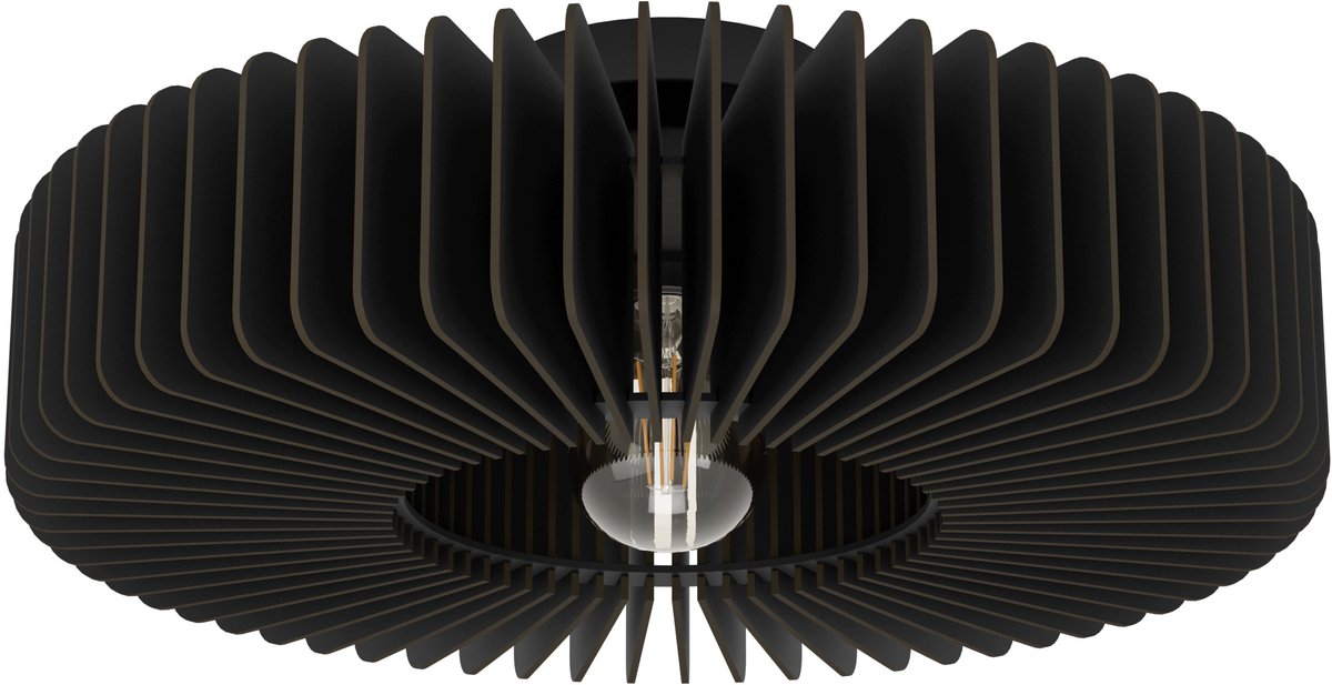 Plafón redondo Palombaia (40 W, Ø x Al: 50 x 17,5 cm, Negro)