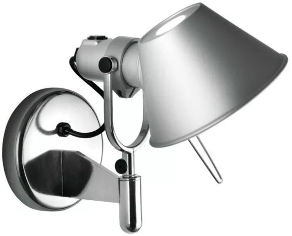Artemide Lámpara de pared Tolomeo Micro Faretto aluminio, sin botón de encendido y apagado