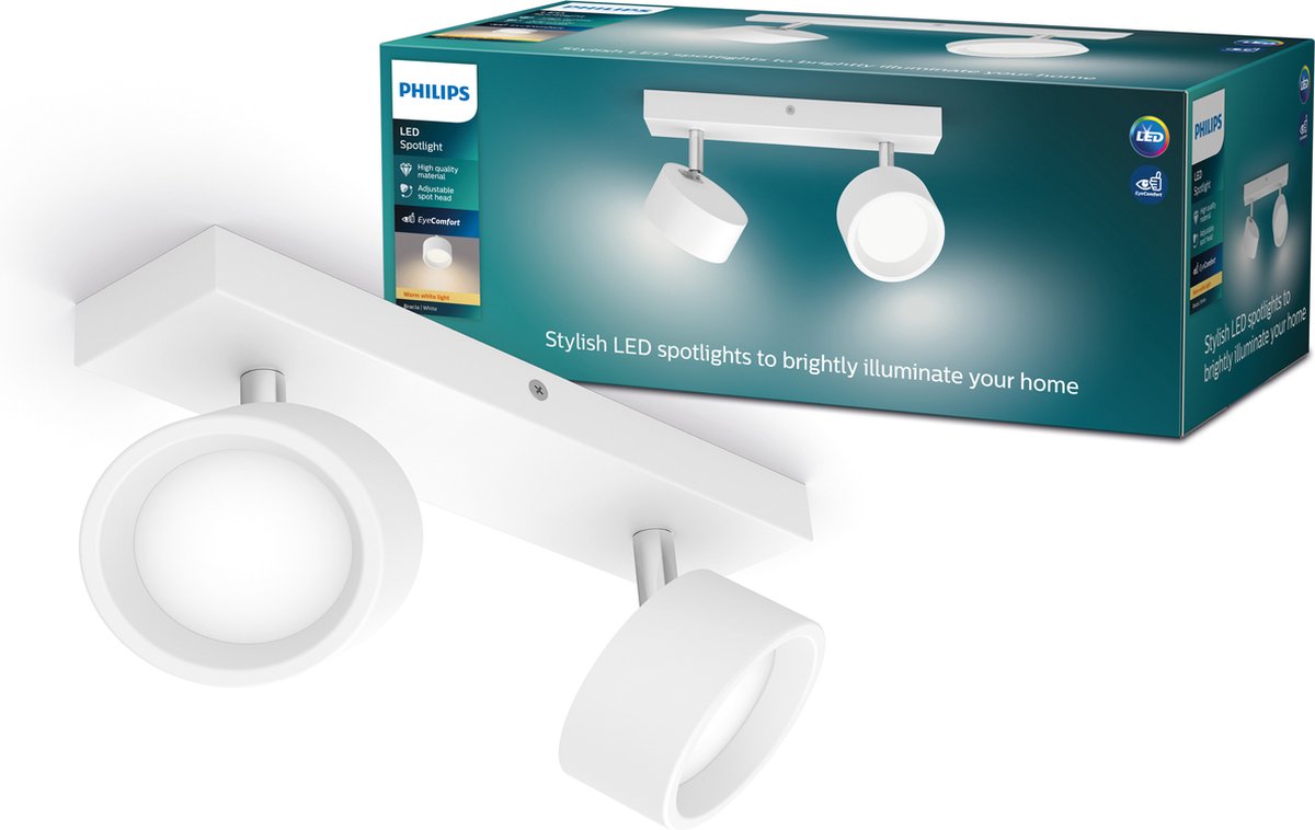 Regleta LED Bracia (11 W, L x An x Al: 26 x 8 x 12,5 cm, Blanco, Blanco cálido, 2 ud.)