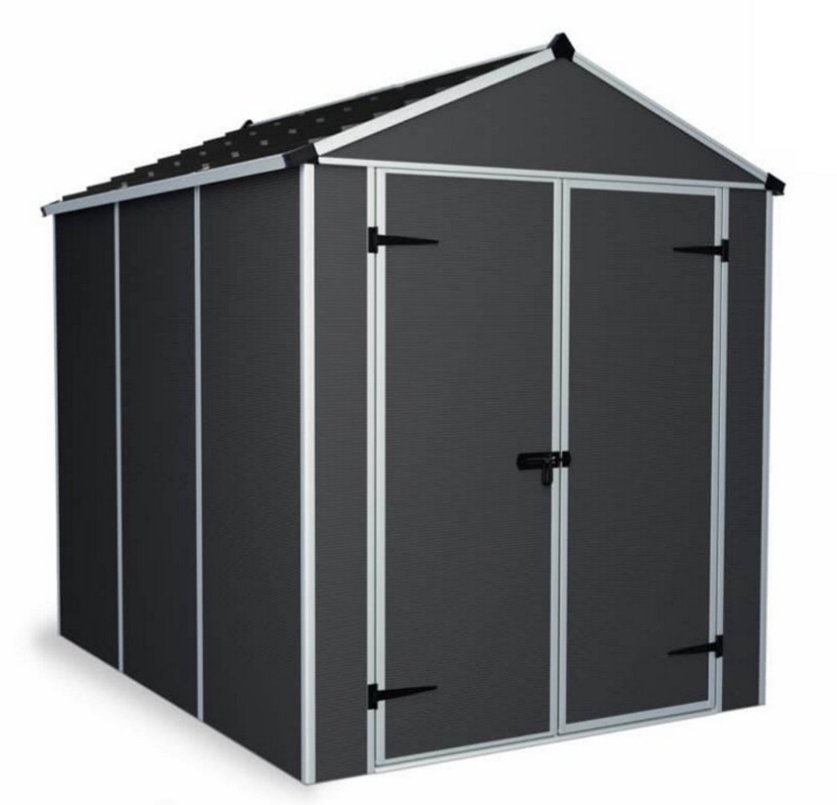 Caseta de jardín Rubicon (Medidas ext. (An x Pr): 1,85 x 2,29 m, Plástico, Gris)