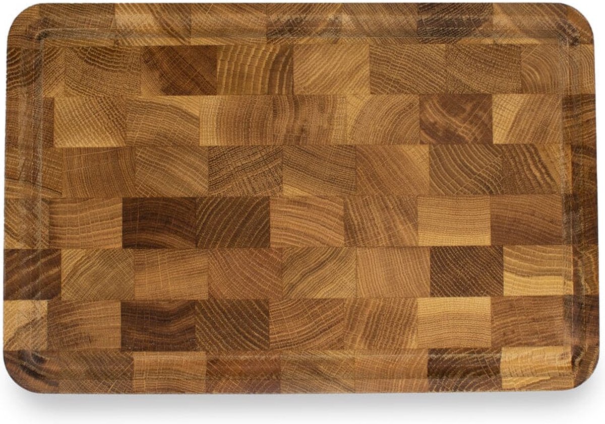 Culimat Planche à découper en chêne lamellé avec rainure 30x20 cm