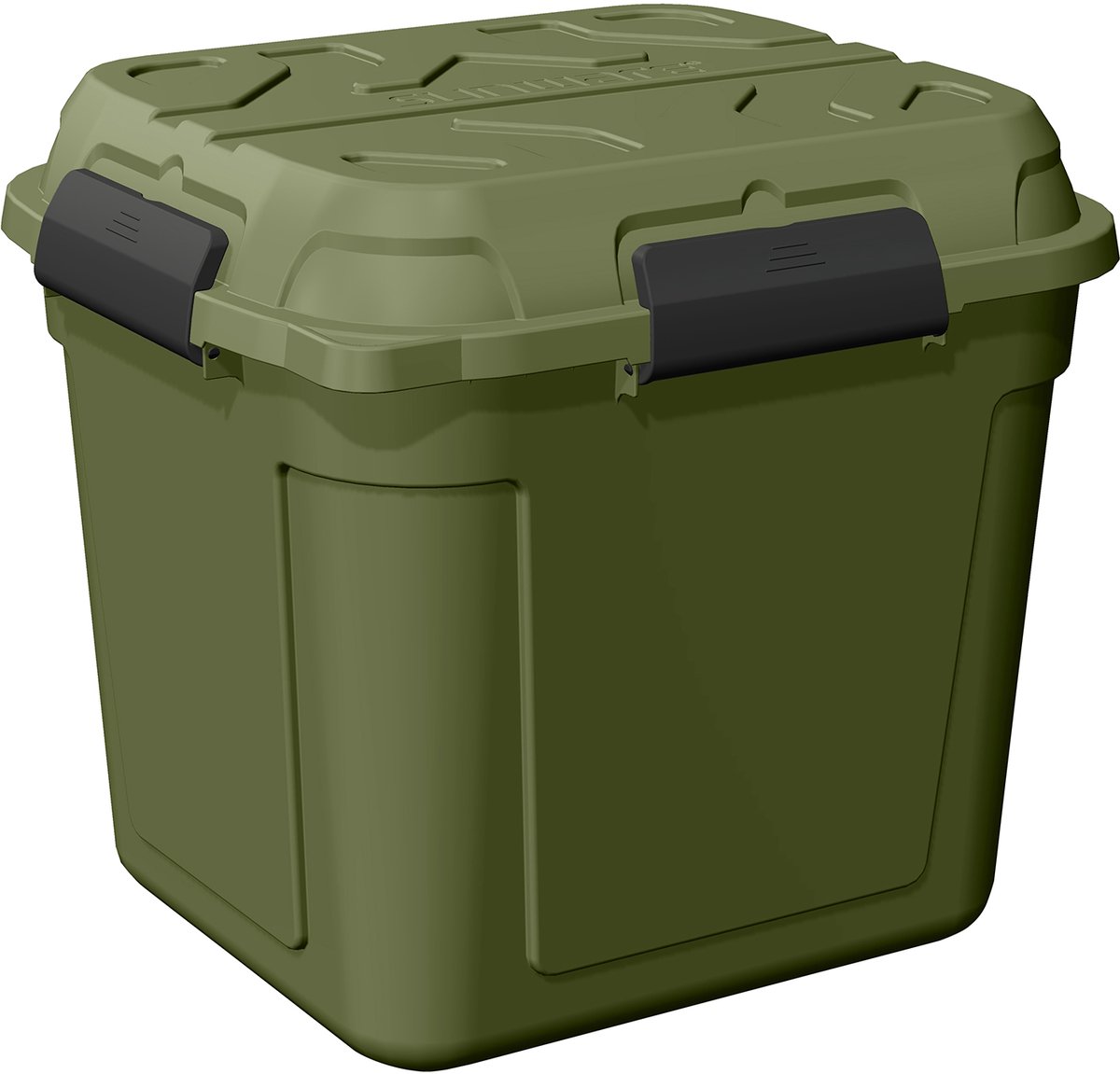 Caja de almacenaje Q-Line (L x An x Al: 60,1 x 53,1 x 54,5 cm, Plástico, Verde/Negro)