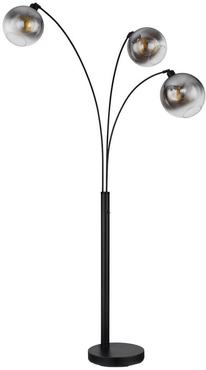 Newcastle Lámpara de pie (60 W, Altura: 200 cm, Negro, Negro)