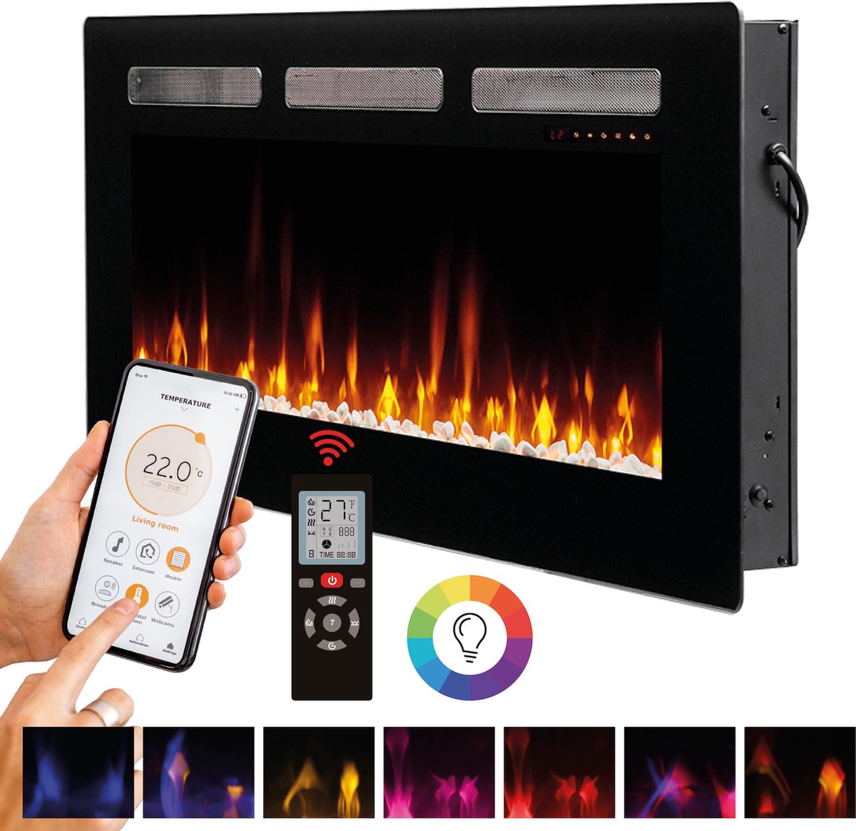 Chimenea eléctrica Sierra 72 (13,3 cm x 162,6 cm x 54,7 mm)