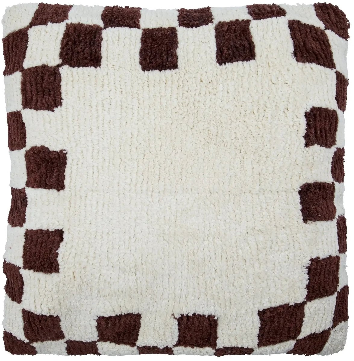 House Doctor Housse de coussin Chess Brun-off-white, 50x50 cm