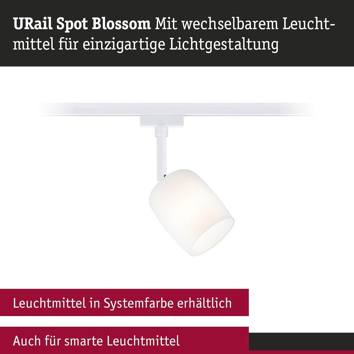 URail Foco LED para riel Blossom (10 W, Blanco Signal, G9, 1 ud.)