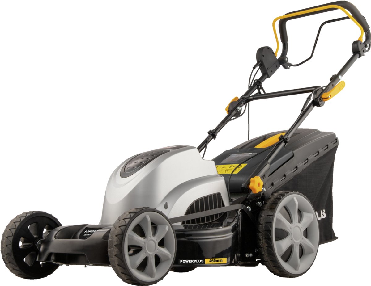 Cortacésped eléctrico POWPG6290 (1.800 W, Ancho de corte: 46 cm)