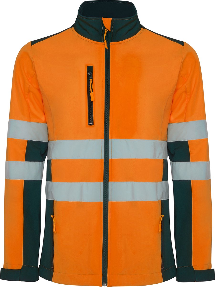 Chaqueta Softshell Antares (L, Naranja flúor/Azul marino)