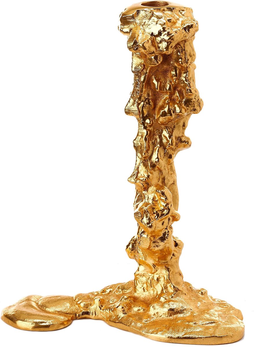 POLSPOTTEN Portavelas Drip L 25 cm Dorado