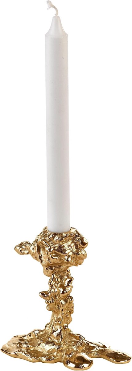 POLSPOTTEN Portavelas Drip S 14 cm Dorado