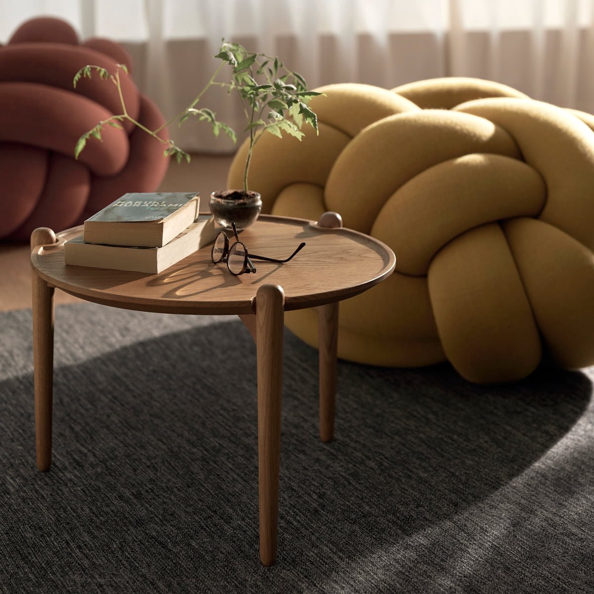 Design House Stockholm Table basse Aria Chêne foncé, Ø90x42,5 cm