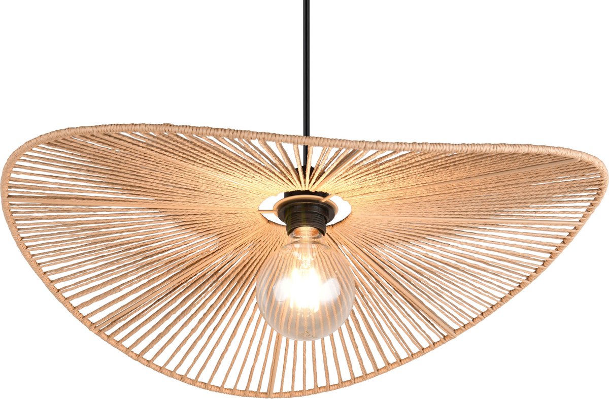 Lámpara colgante redonda Laurine (40 W, Ø x Al: 58 x 150 cm, Marrón, E17)