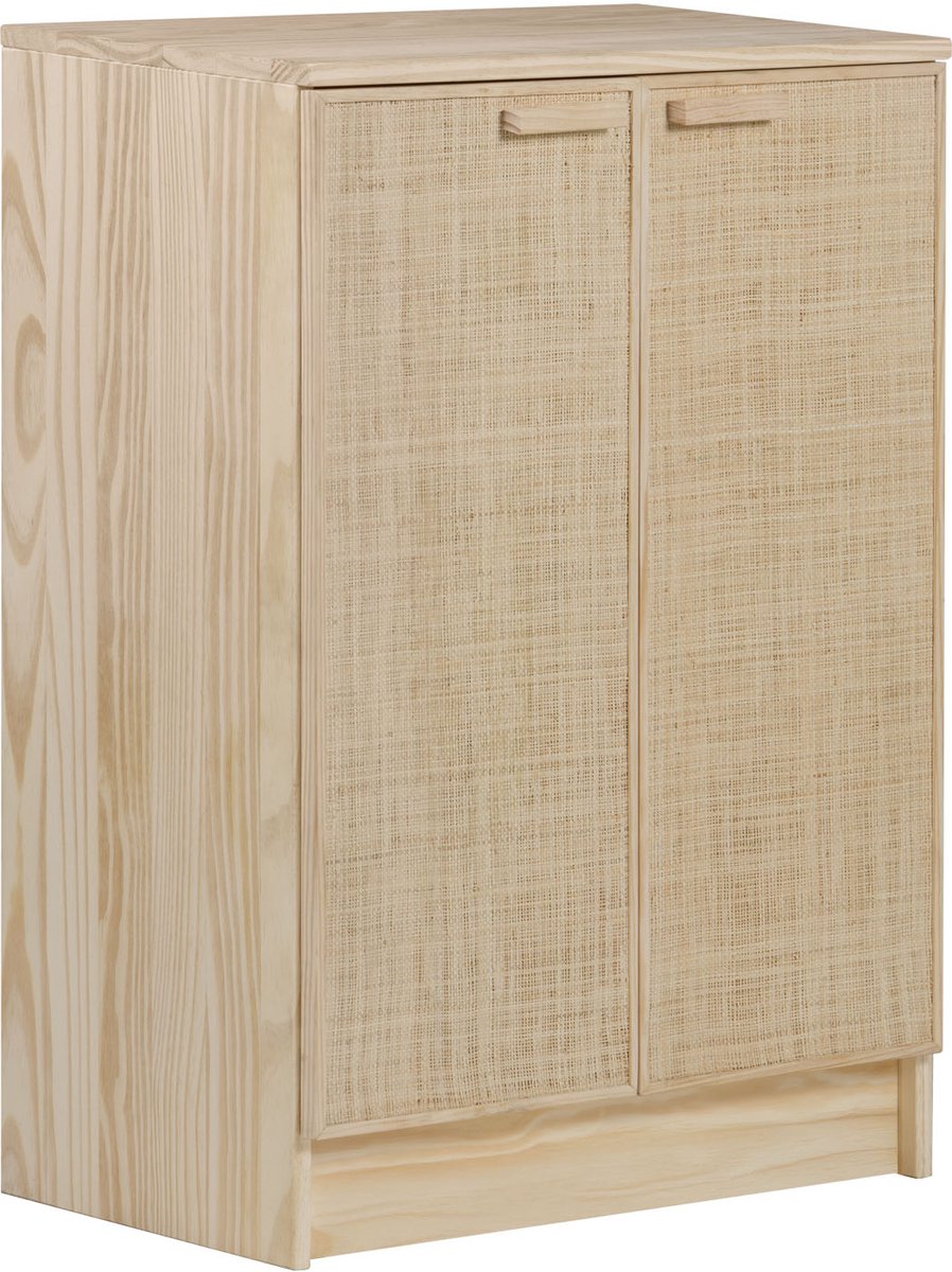 Aura Aparador (L x An x Al: 36 x 65 x 96 cm, Natural, Número de puertas: 2 ud.)