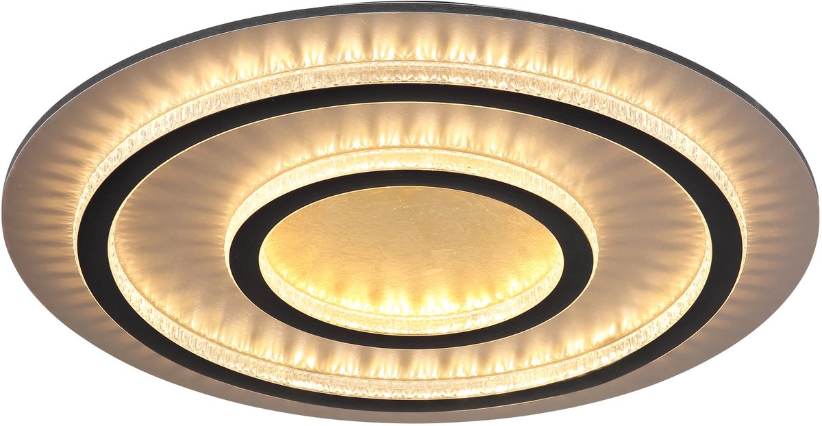 Plafón LED redondo Jayden (60 W, Negro, Blanco cálido, Ø x Al: 550 x 60 mm)