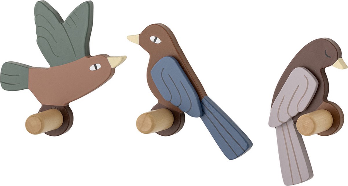 Bloomingville Gancho Lewi 3 piezas pájaros