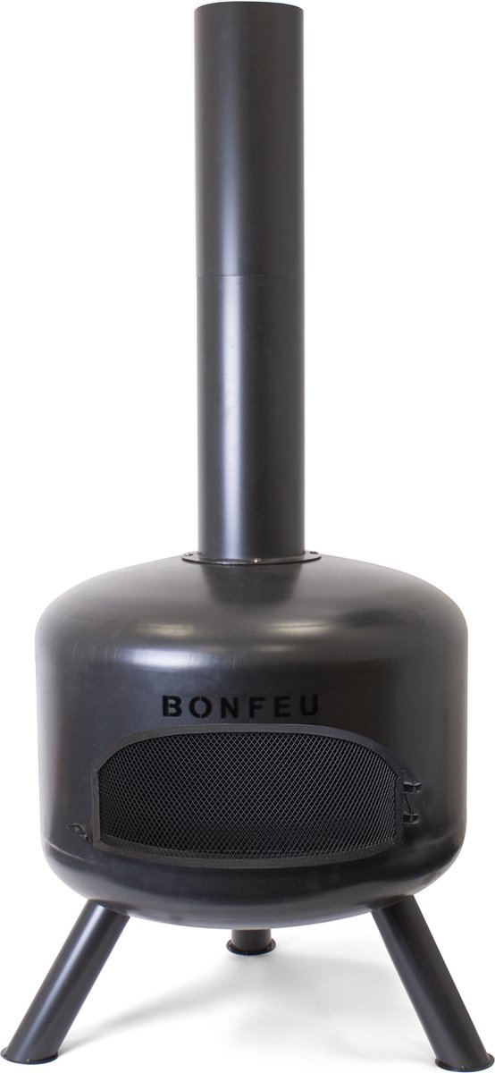 Chimenea de exterior Bongiro (Ø x Al: 55 x 132 cm, Acero, Negro)