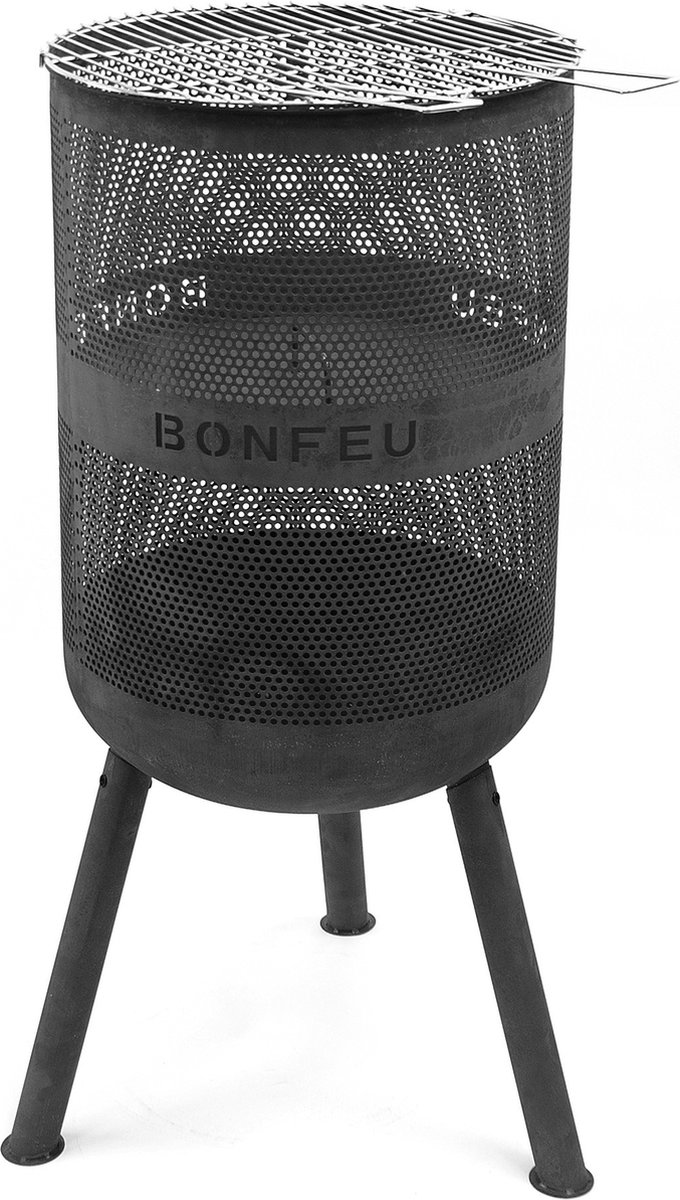 Chimenea de exterior Bonves (Ø x Al: 45 x 100 cm, Acero, Negro)