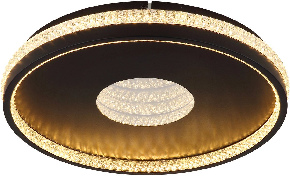 Plafón LED redondo Shirley (30 W, Ø x Al: 41 x 6,5 cm, Negro mate)