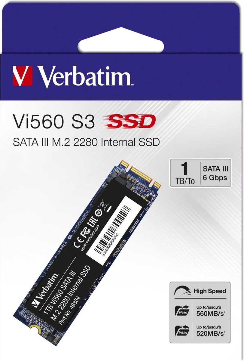 Verbatim Vi560 S3 SSD 1TB M.2 2280 SATA Internes Solid-State-Module