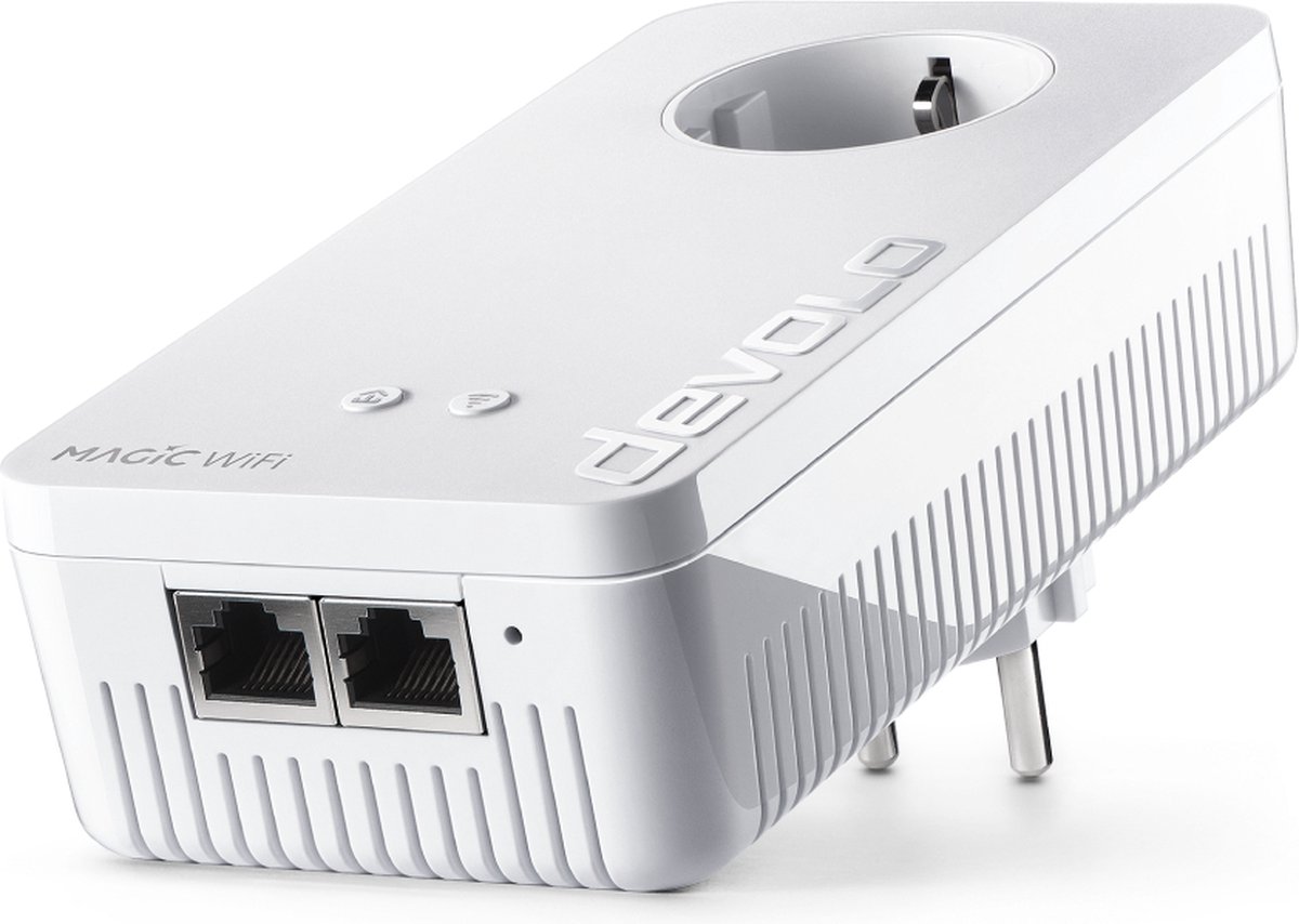 devolo Magic 2 WiFi next Powerline Adapter Powerline bis zu 2.400 Mbit/s, WiFi 5 bis zu 1.167 Mbit/s, 2x Gigabit LAN