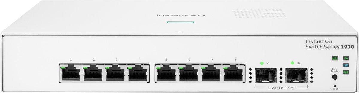 HPE Networking Instant On 1930 10-Port Switch [8x Gigabit-LAN, 2x SFP, lüfterlos]