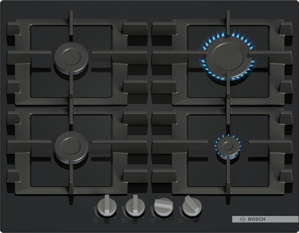 Encimera Bosch PNP6B6K40 | 4F | 60CM | GAS NAT | INT |Negro