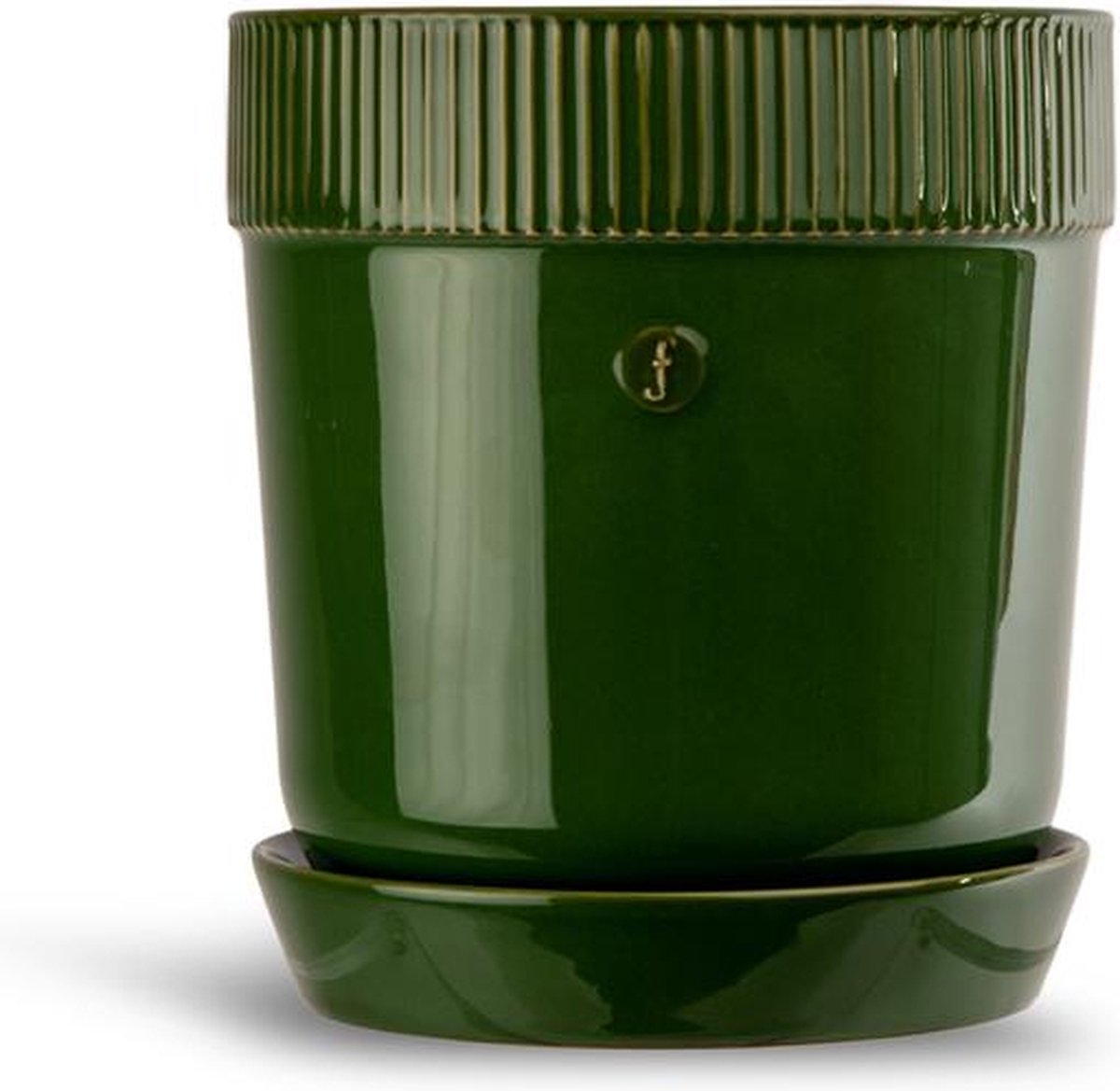 Sagaform Vaso da fiori Elise con sottovaso, Ø 17 cm Verde