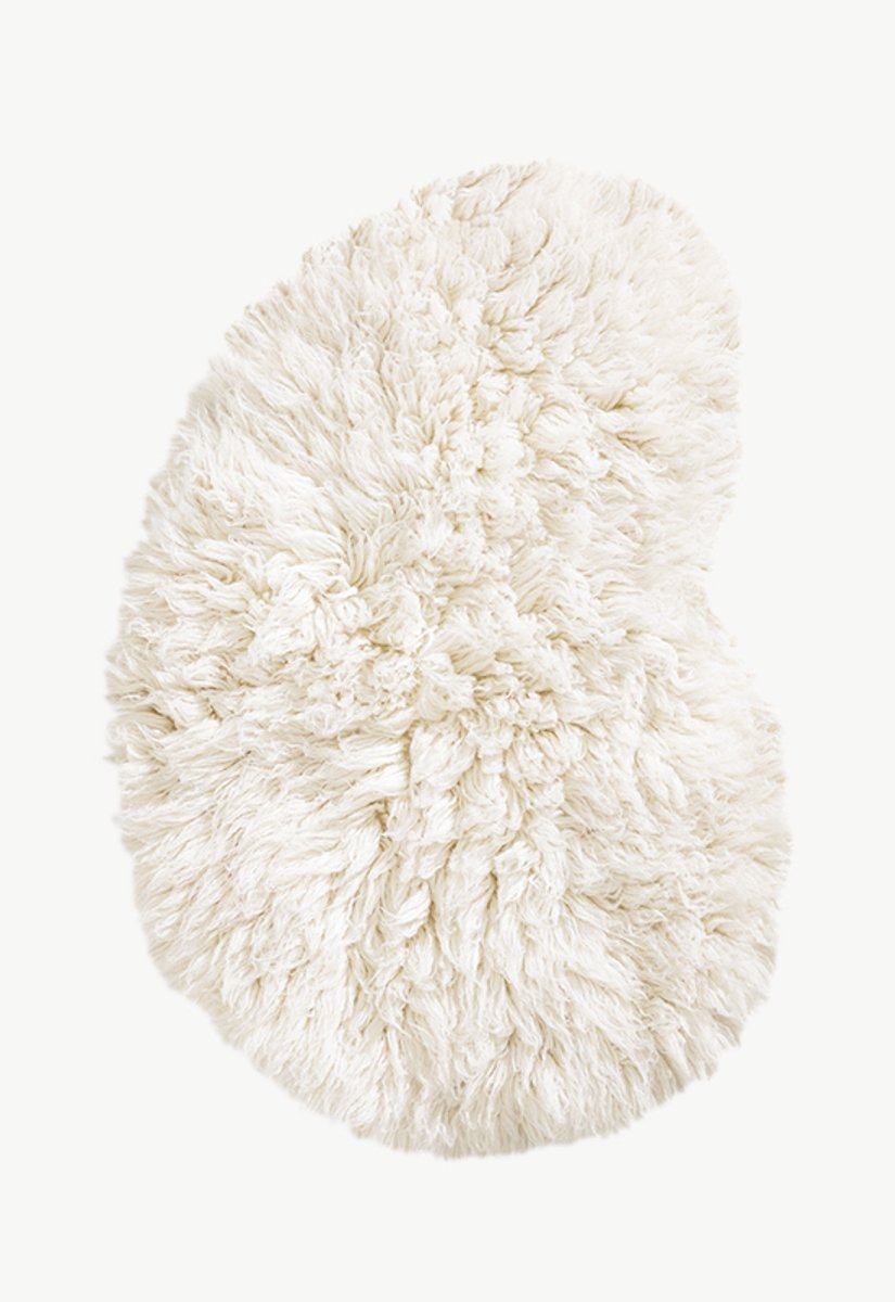 Layered Tappeto in lana Residue Shaggy Bone white 180x270 cm