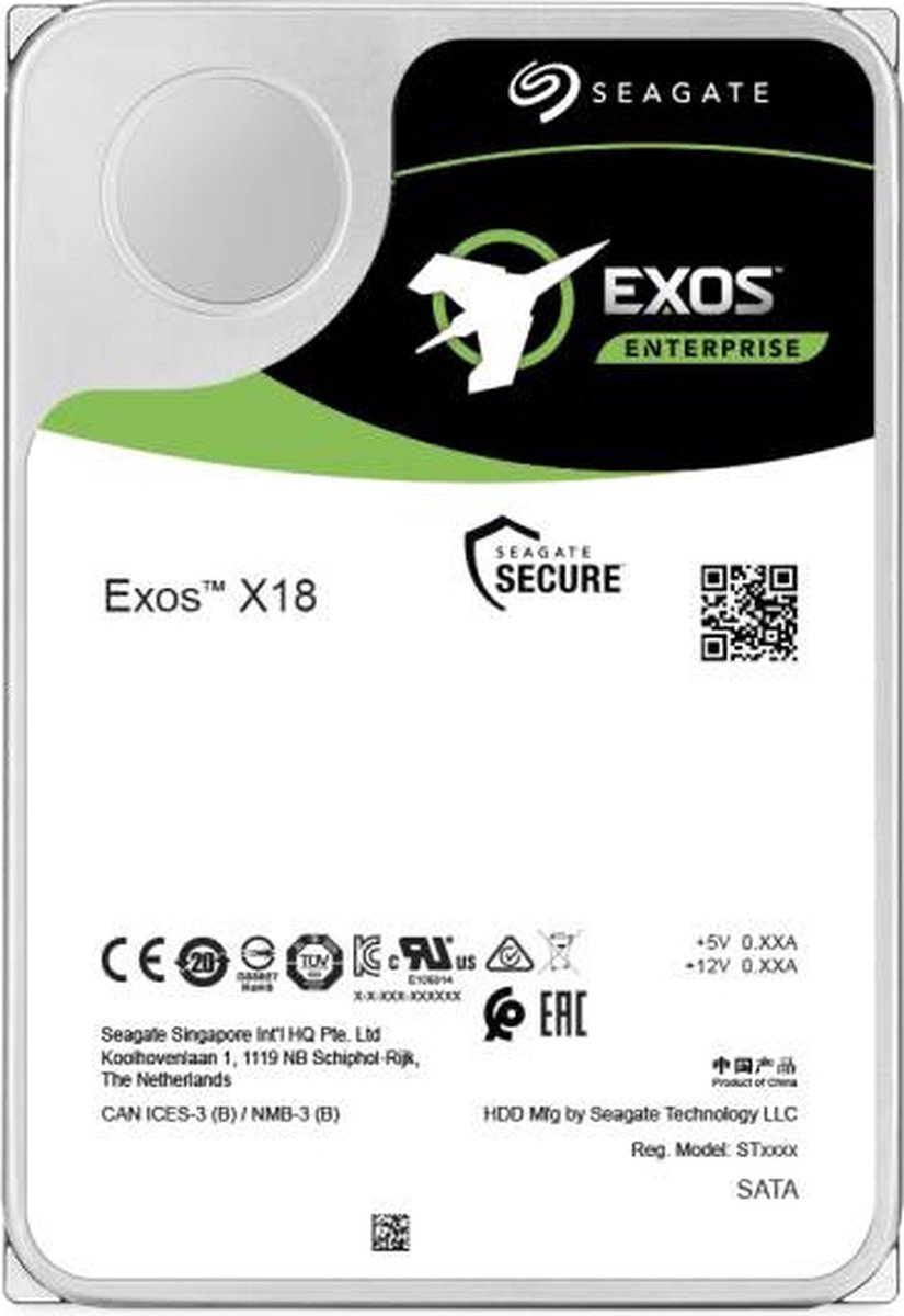 Seagate Exos X18 14TB 3.5 Zoll SATA Interne Festplatte mit FastFormat (512e/4Kn)