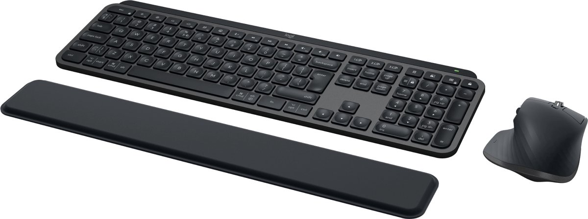 Logitech MX Keys S Combo, US-Layout, Wireless Desktop Set, Kombination MX Master 3S, MX Keys S und MX Palm Rest