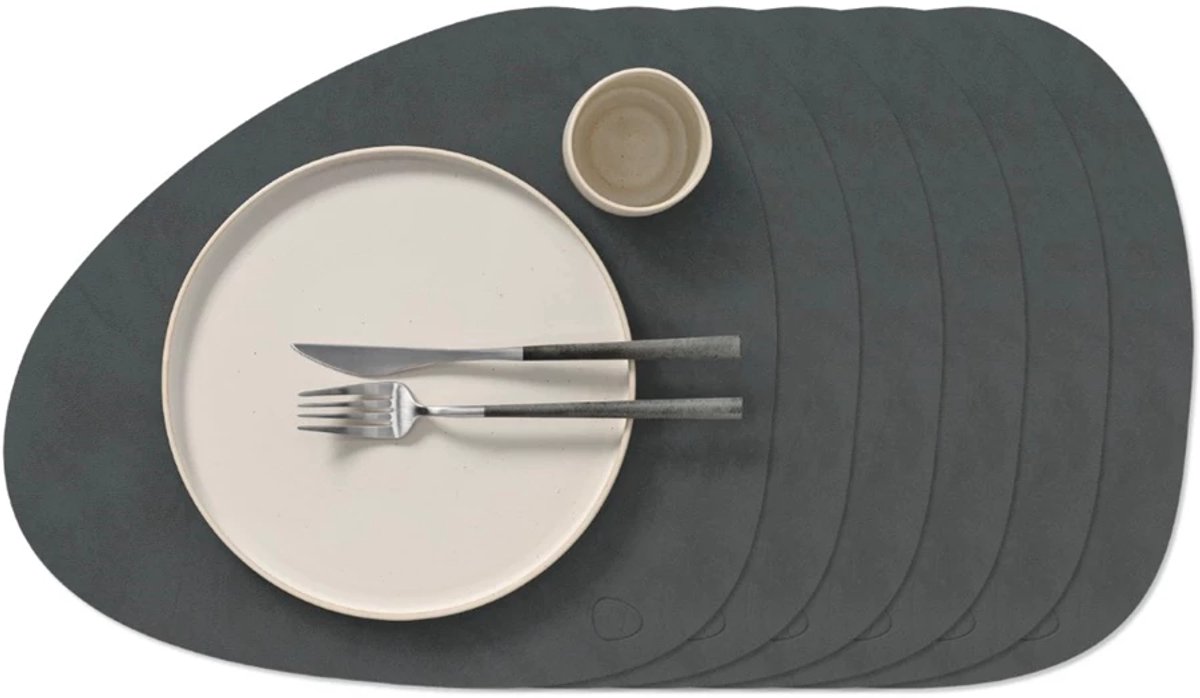 LIND DNA Nupo Curve set de sets de table Anthracite, lot de 6