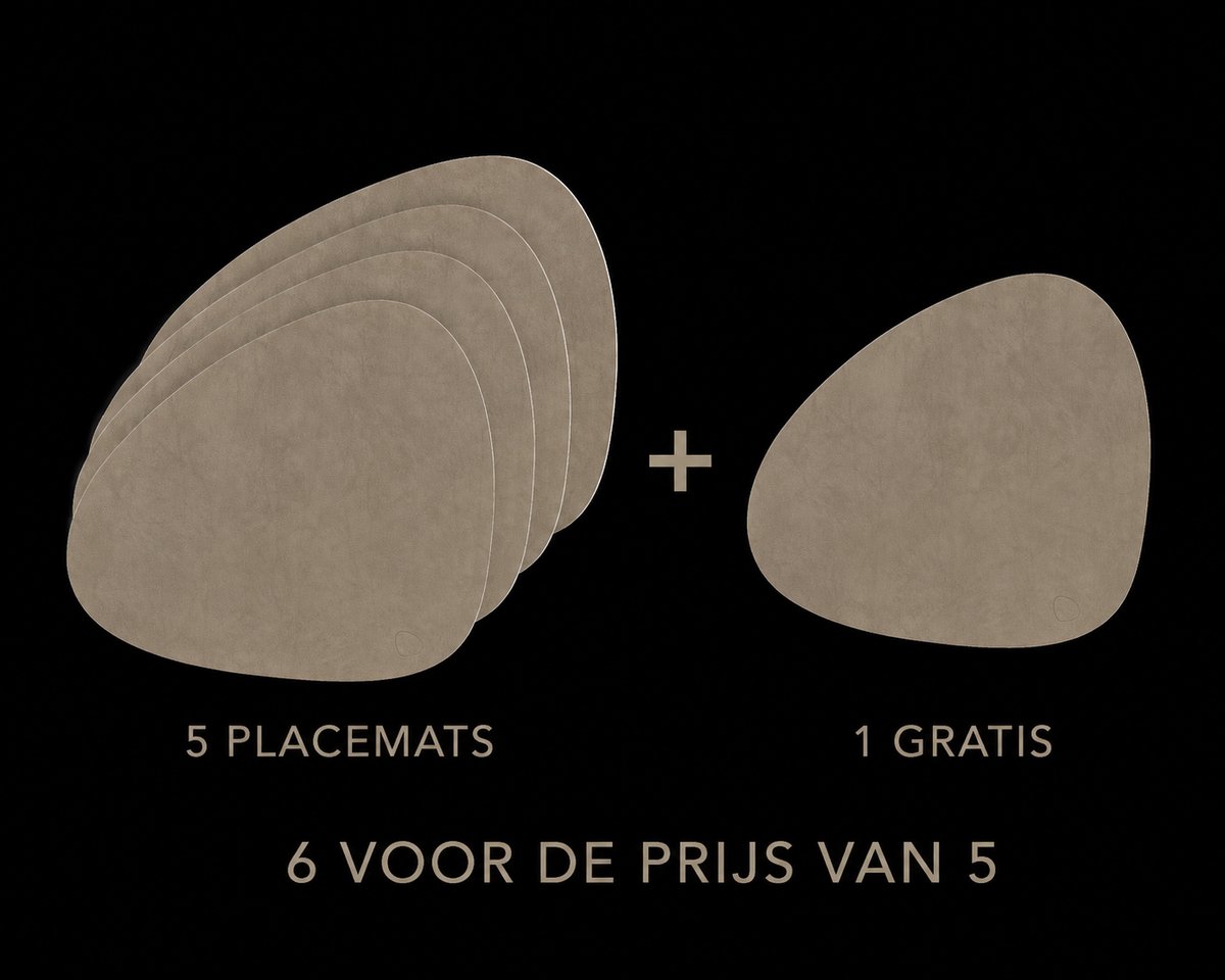 LIND DNA Nupo Curve set de sets de table Nomad Grey, lot de 6