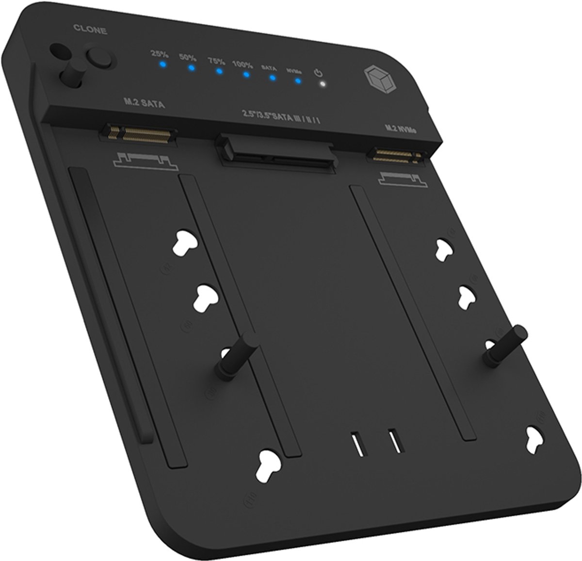 ICY BOX Dockingstation & Klonstation für M.2 NVMe SSD und 2,5"/3,5" SATA SSD/HDD