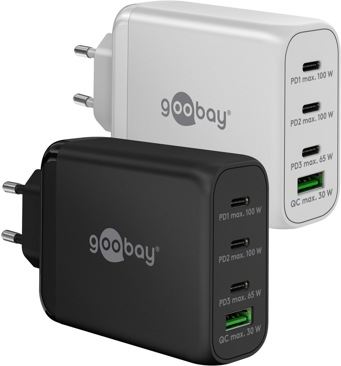 Goobay USB-C™ PD Multiport-Schnellladegerät (100 W) weiß