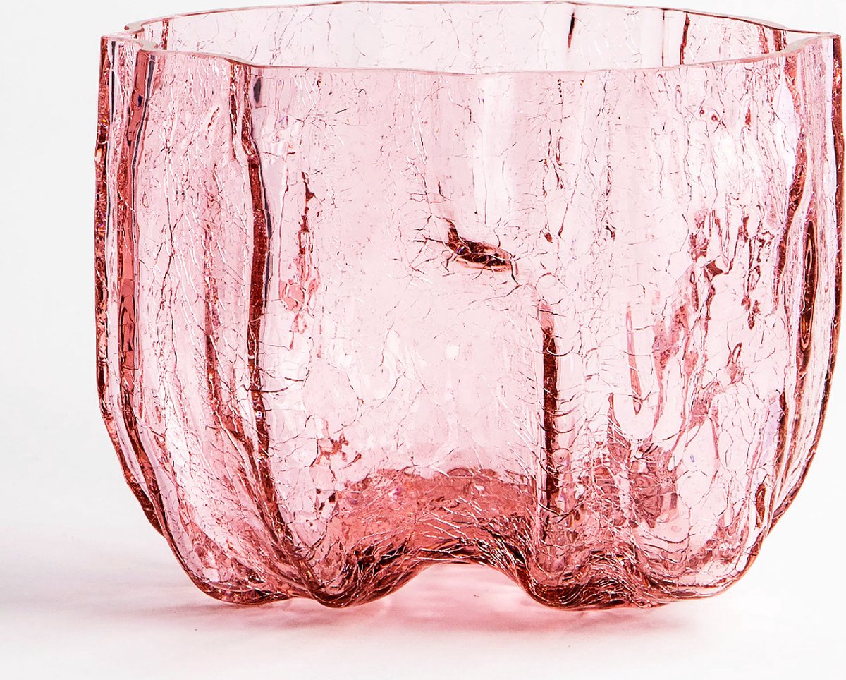 Kosta Boda Jarrón Crackle 17,5 cm Rosa