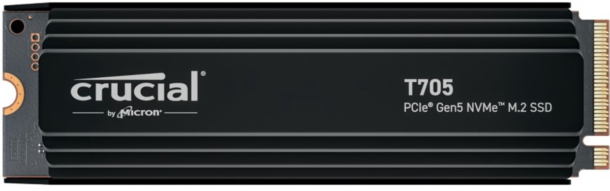 Crucial T705 Heatsink SSD 1TB M.2 PCIe Gen5 NVMe Internes Solid-State-Module mit Kühlkörper