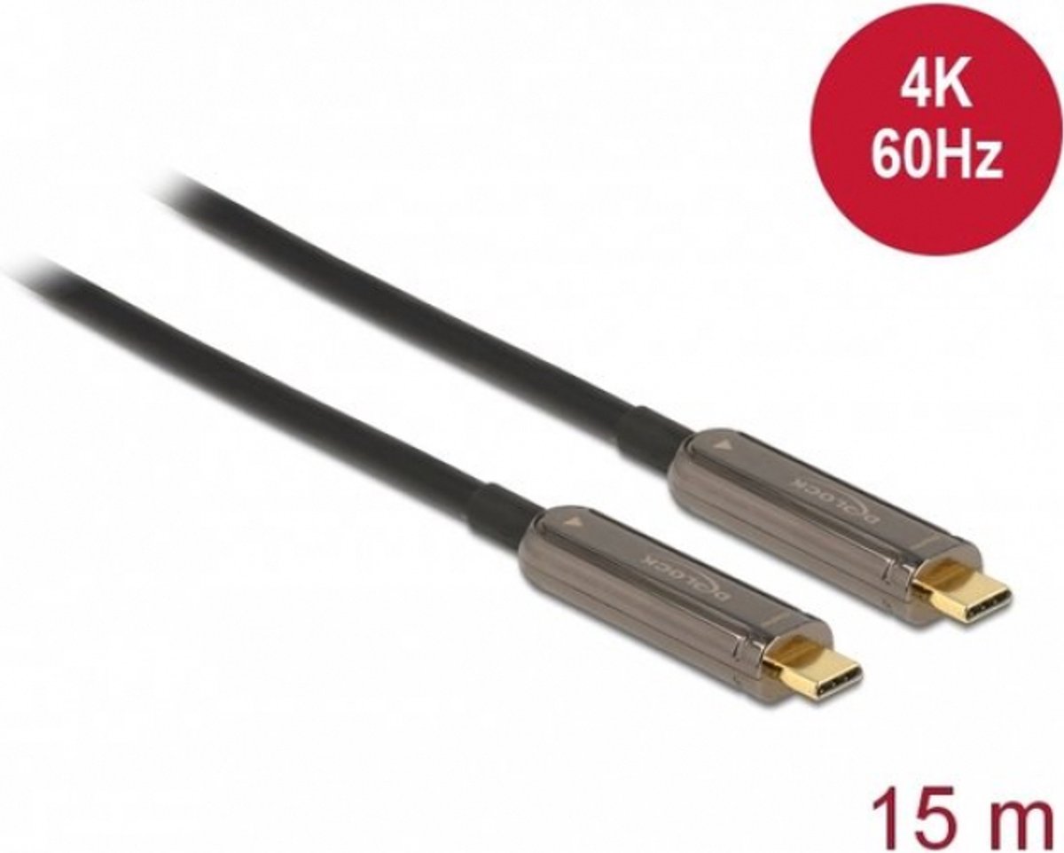 Delock Aktives Optisches USB-C™ Video Kabel 4K 60 Hz 15 m