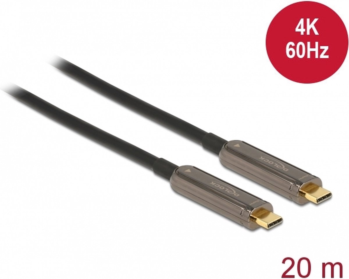 Delock Aktives Optisches USB-C™ Video Kabel 4K 60 Hz 20 m