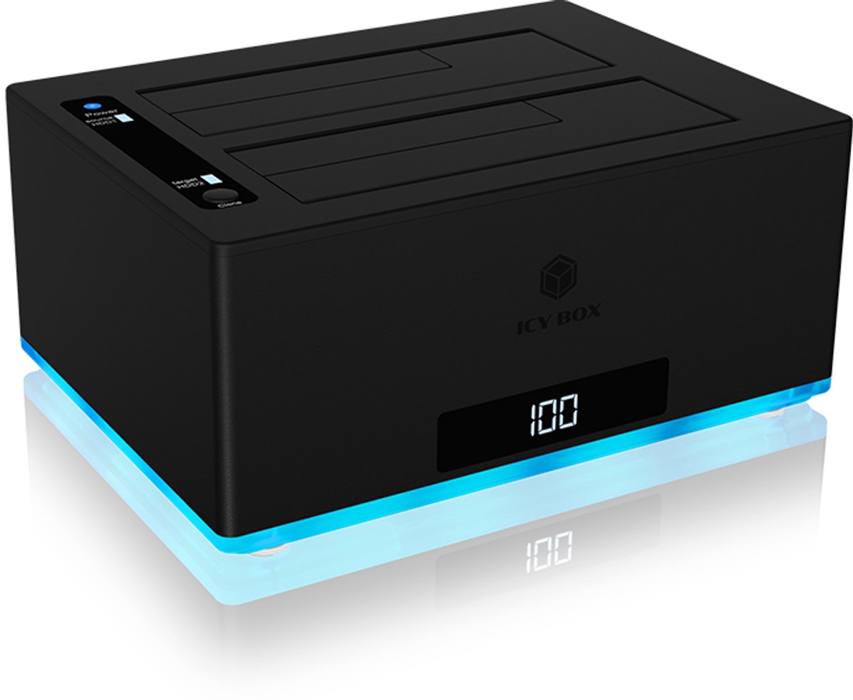 ICY BOX 2 Bay Docking & Klonstation für 2,5" und 3,5" SATA Laufwerke