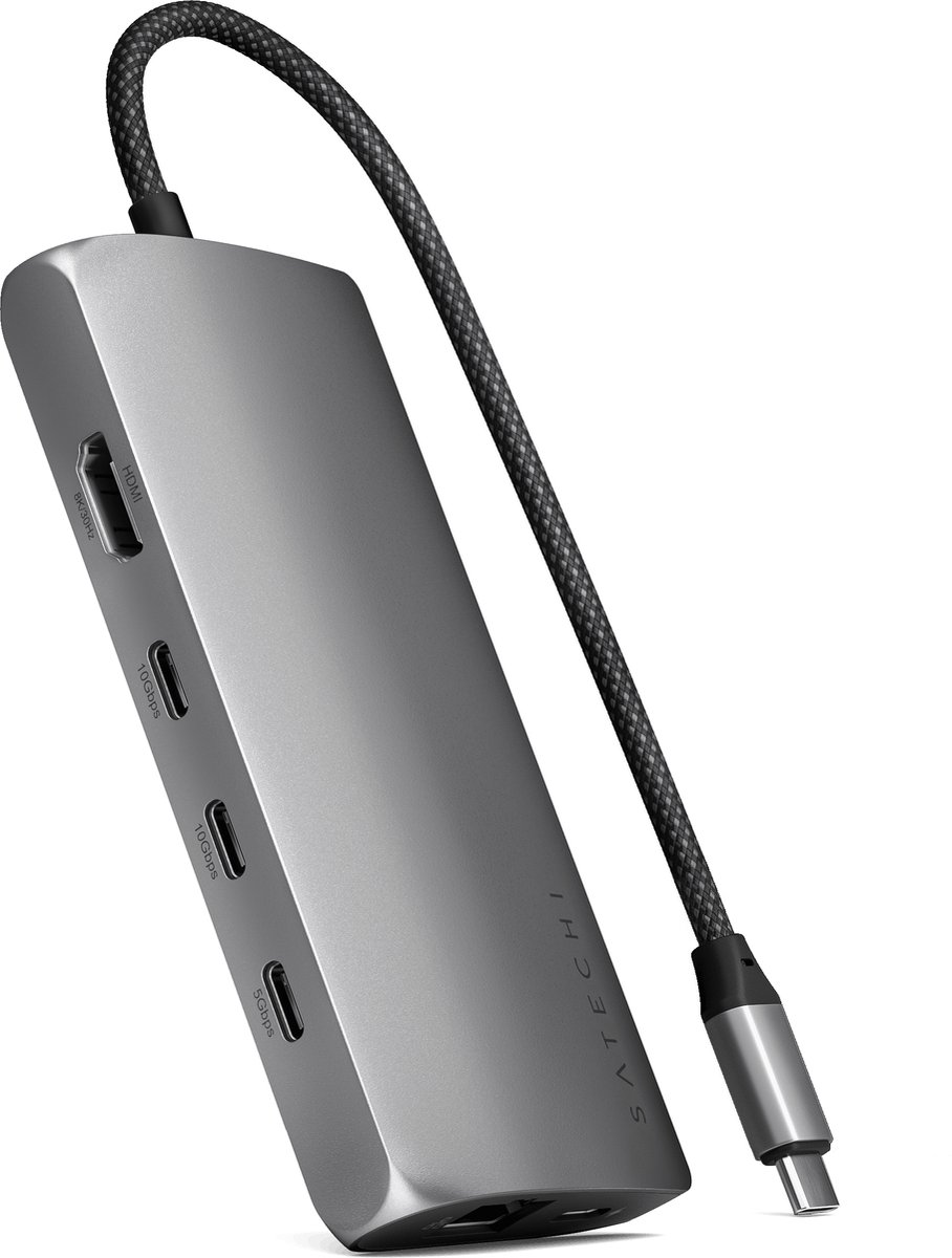 Satechi USB-C Multiport Adapter 8K with Ethernet V3 space grey