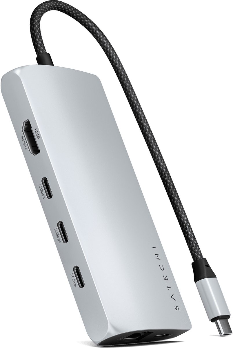 Satechi USB-C Multiport Adapter 8K with Ethernet V3 silver
