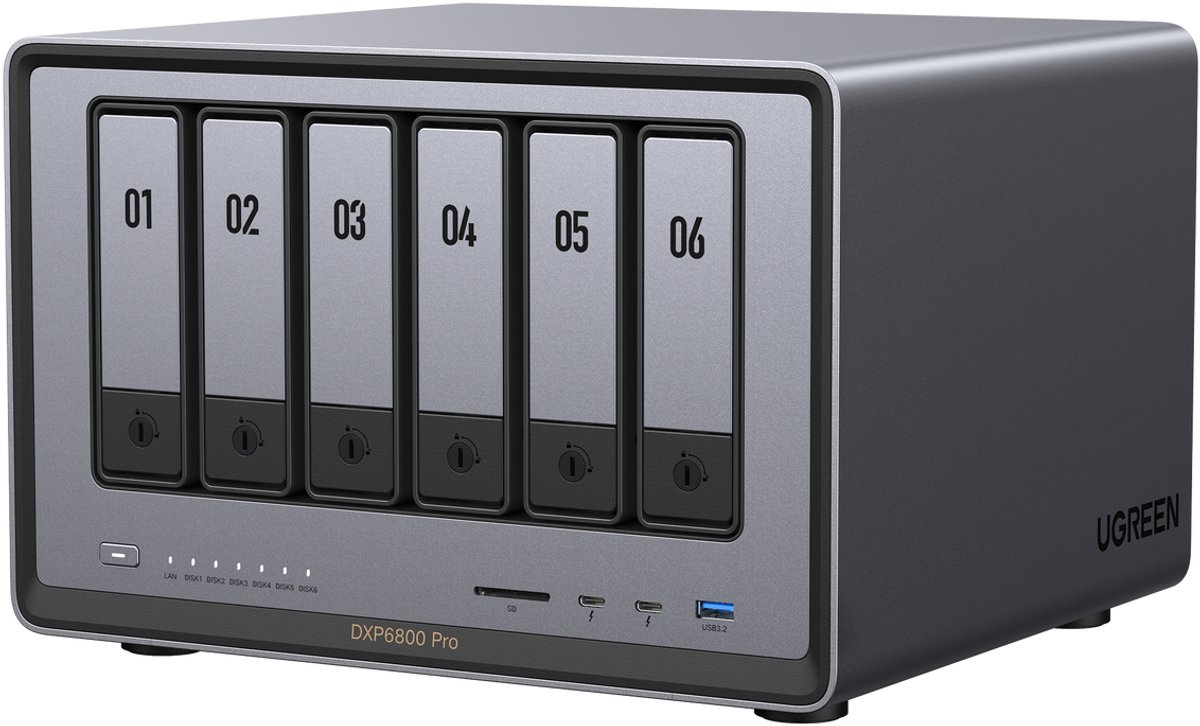 UGREEN NASync DXP6800 Pro 6-Bay NAS 0/6 SATA + 0/2 M.2 SSD, 2x 10GbE, 8GB RAM